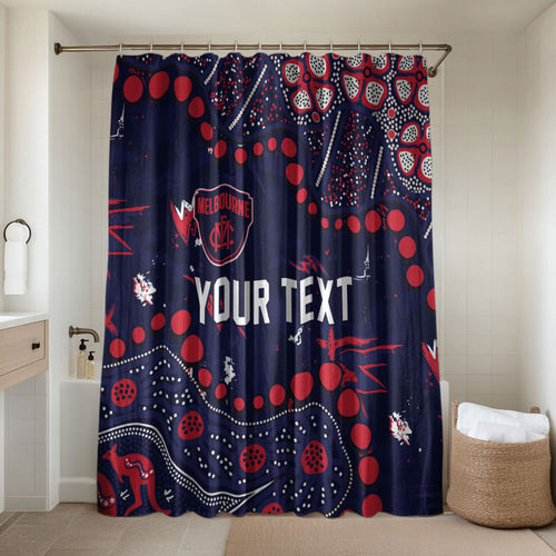 Personalized Melbourne Demons Bathroom Set Aboriginal Pattern with Graffiti Style
