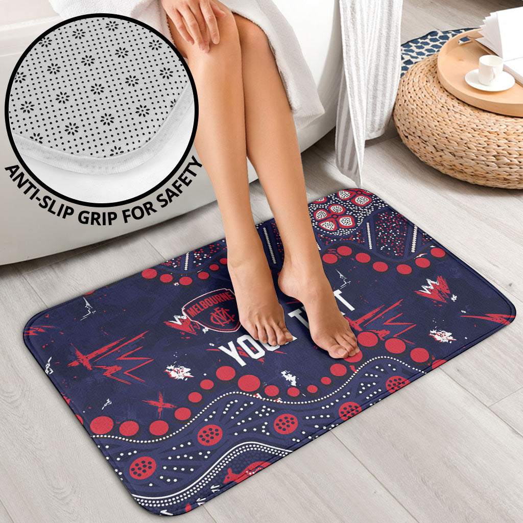 Personalized Melbourne Demons Bathroom Set Aboriginal Pattern with Graffiti Style