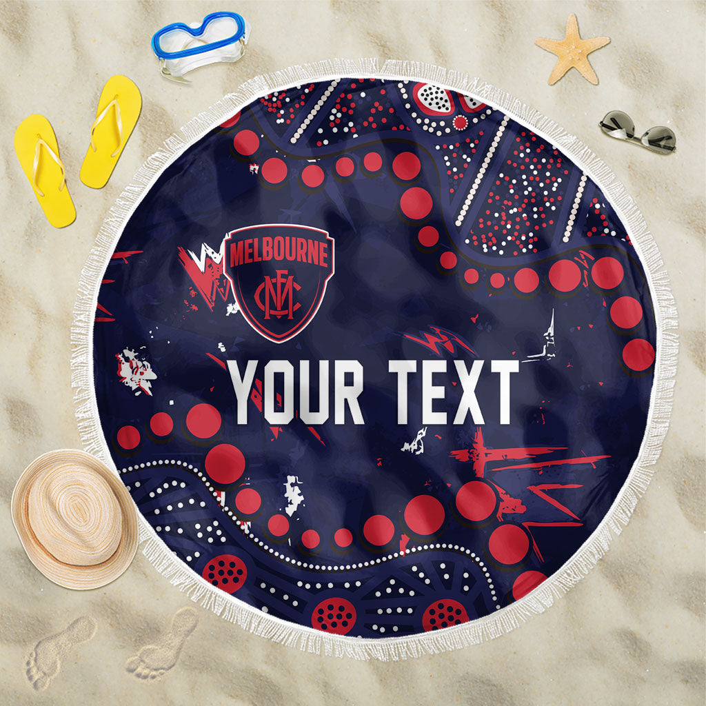 Personalized Melbourne Demons Beach Blanket Aboriginal Pattern with Graffiti Style