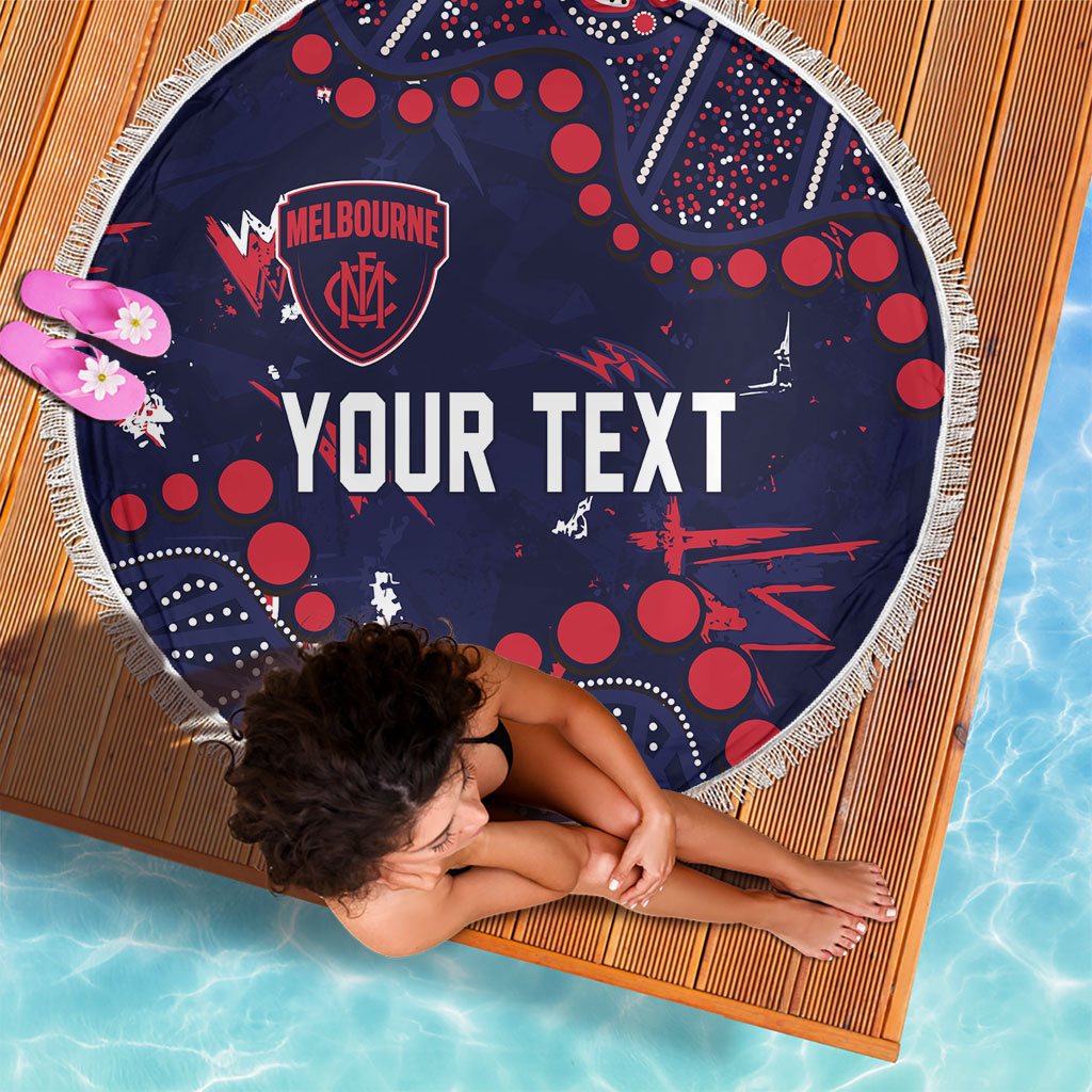 Personalized Melbourne Demons Beach Blanket Aboriginal Pattern with Graffiti Style