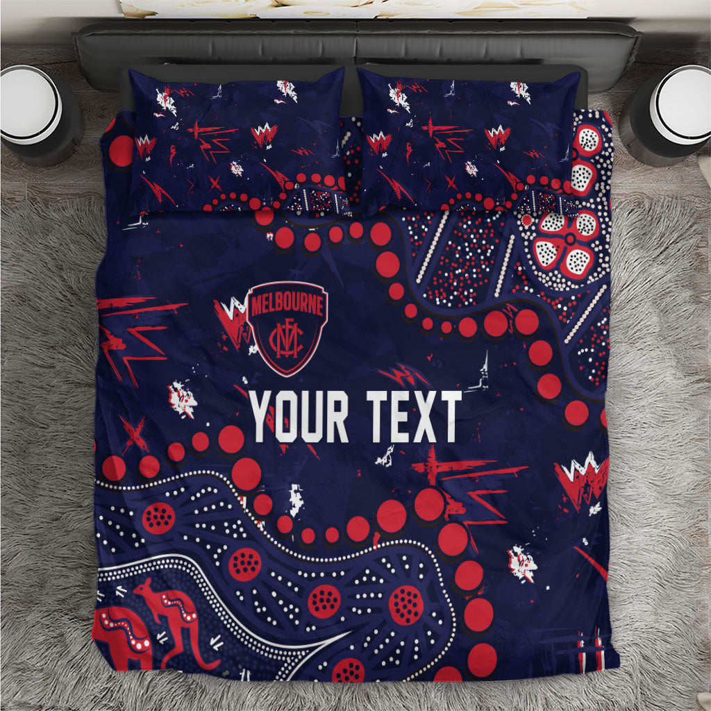 Personalized Melbourne Demons Bedding Set Aboriginal Pattern with Graffiti Style