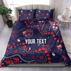 Personalized Melbourne Demons Bedding Set Aboriginal Pattern with Graffiti Style