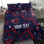 Personalized Melbourne Demons Bedding Set Aboriginal Pattern with Graffiti Style