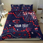 Personalized Melbourne Demons Bedding Set Aboriginal Pattern with Graffiti Style