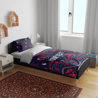 Personalized Melbourne Demons Bedding Set Aboriginal Pattern with Graffiti Style