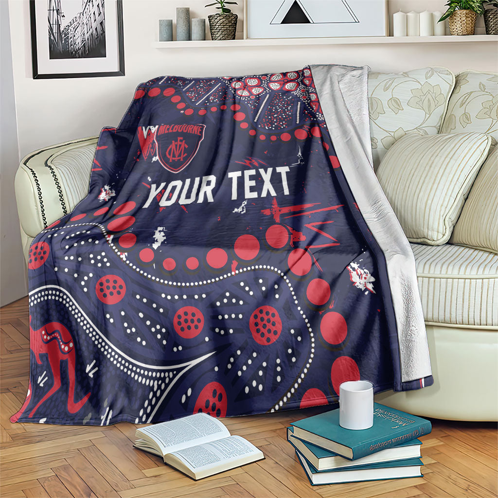 Personalized Melbourne Demons Blanket Aboriginal Pattern with Graffiti Style