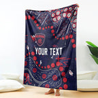 Personalized Melbourne Demons Blanket Aboriginal Pattern with Graffiti Style
