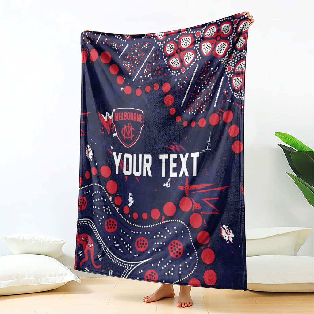 Personalized Melbourne Demons Blanket Aboriginal Pattern with Graffiti Style