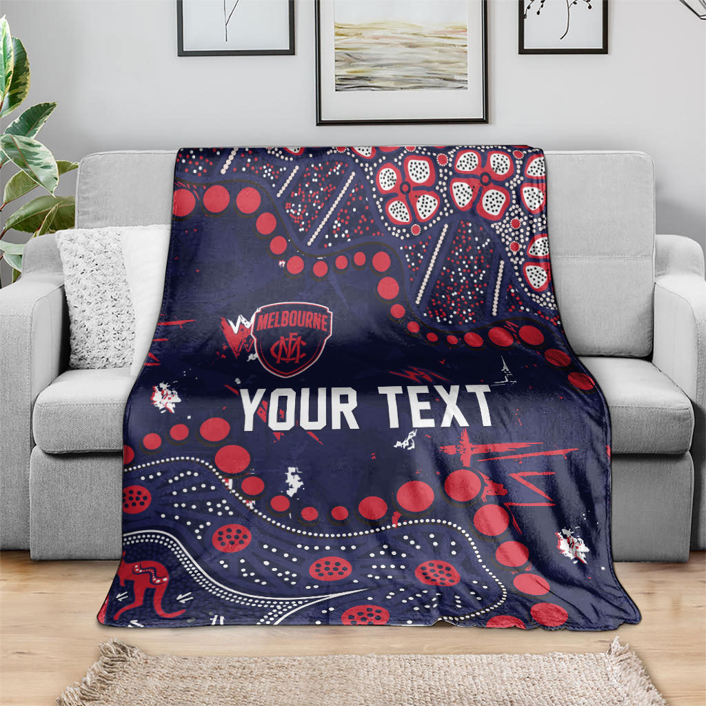 Personalized Melbourne Demons Blanket Aboriginal Pattern with Graffiti Style