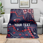 Personalized Melbourne Demons Blanket Aboriginal Pattern with Graffiti Style