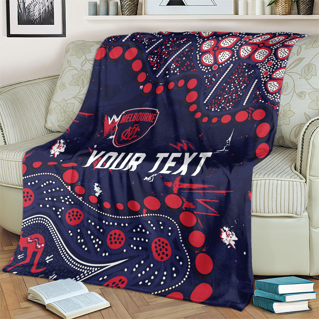 Personalized Melbourne Demons Blanket Aboriginal Pattern with Graffiti Style