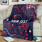 Personalized Melbourne Demons Blanket Aboriginal Pattern with Graffiti Style
