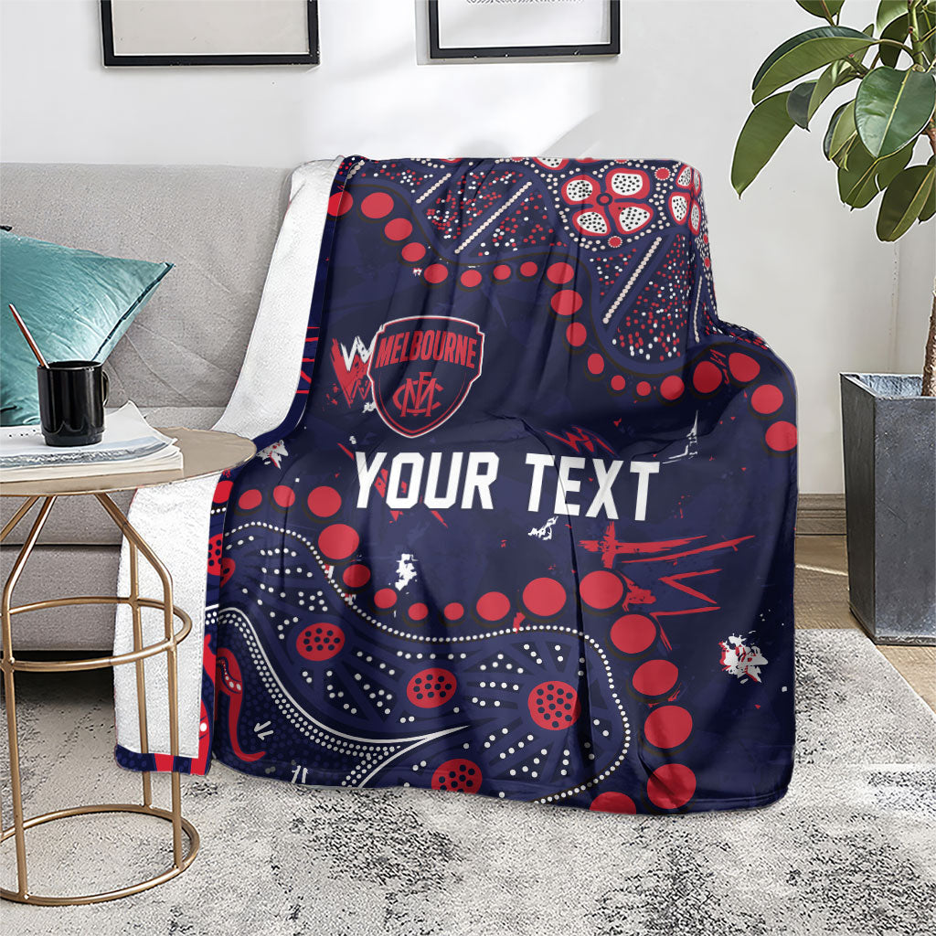 Personalized Melbourne Demons Blanket Aboriginal Pattern with Graffiti Style
