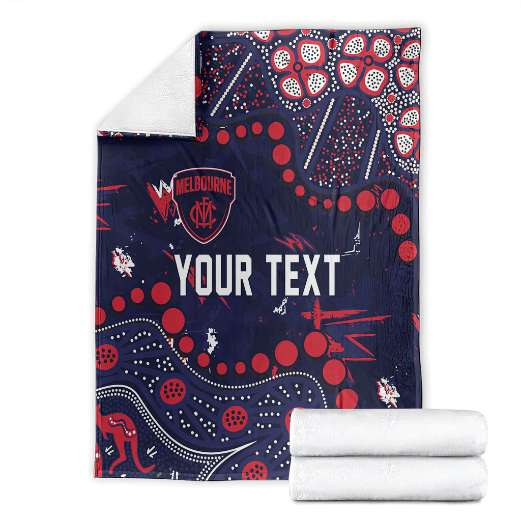 Personalized Melbourne Demons Blanket Aboriginal Pattern with Graffiti Style