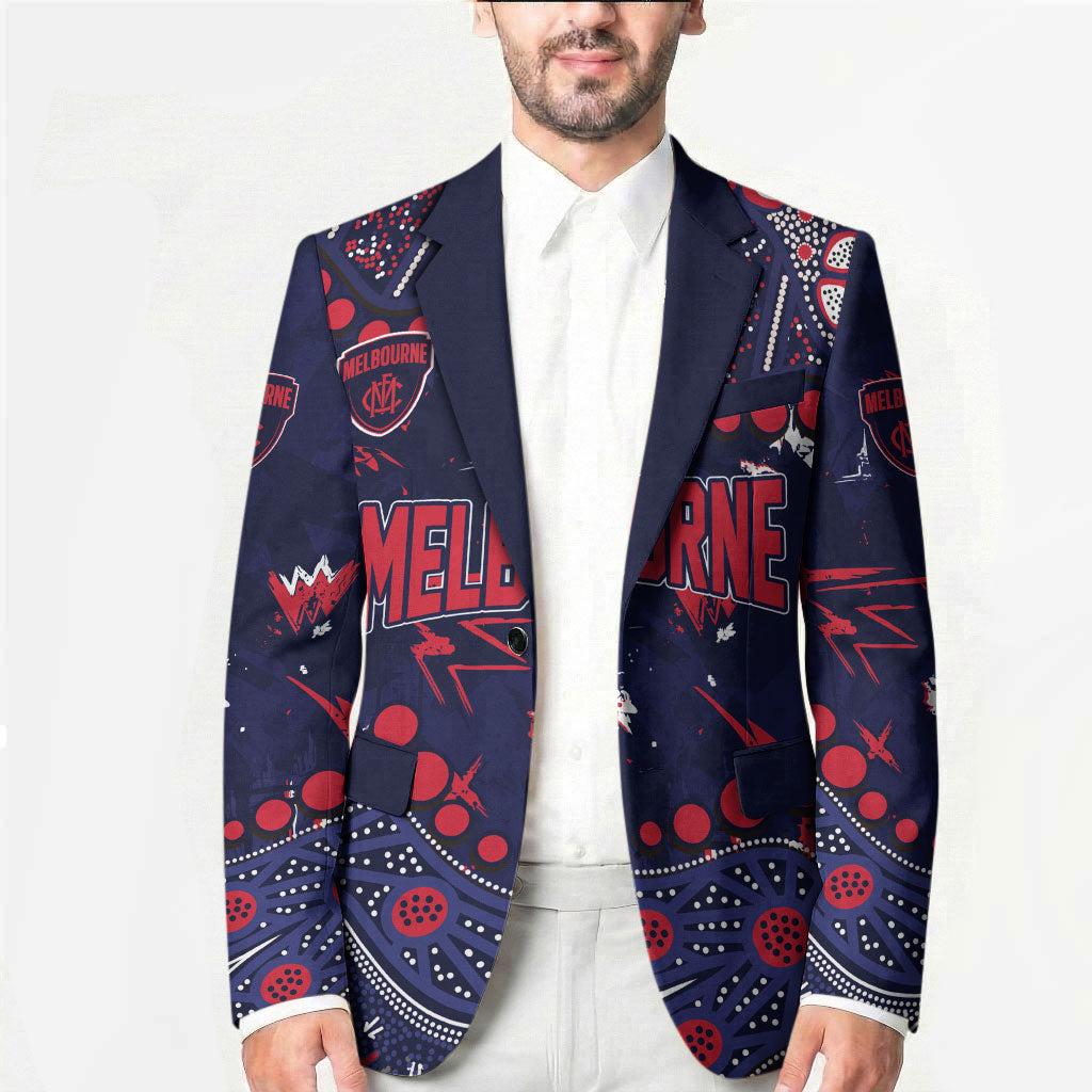 Personalized Melbourne Demons Blazer Aboriginal Pattern with Graffiti Style