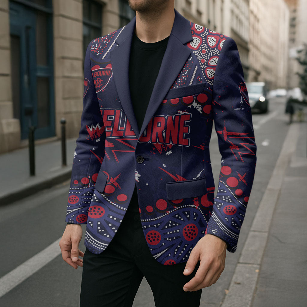 Personalized Melbourne Demons Blazer Aboriginal Pattern with Graffiti Style