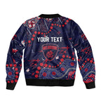 Personalized Melbourne Demons Bomber Jacket Aboriginal Pattern with Graffiti Style
