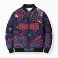 Personalized Melbourne Demons Bomber Puffer Jacket Aboriginal Pattern with Graffiti Style