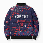Personalized Melbourne Demons Bomber Puffer Jacket Aboriginal Pattern with Graffiti Style