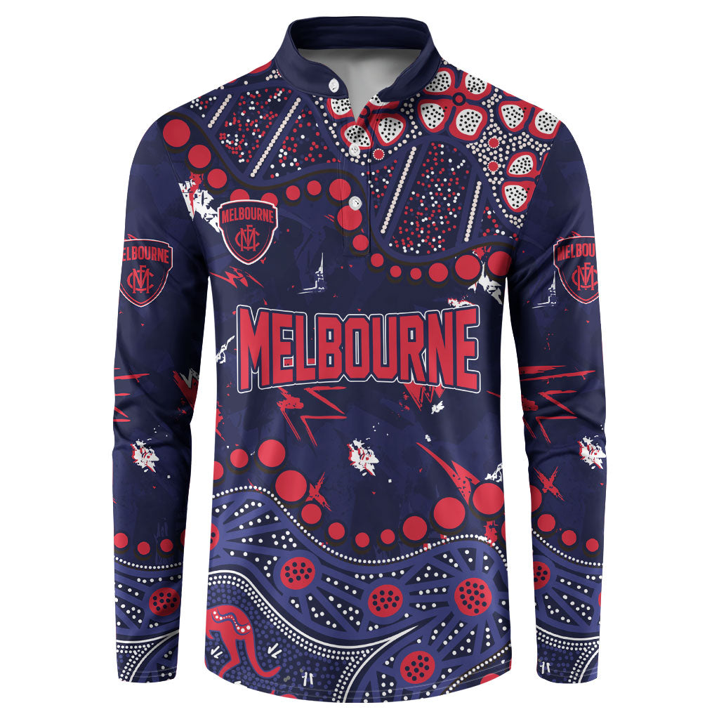 Personalized Melbourne Demons Button Sweatshirt Aboriginal Pattern with Graffiti Style