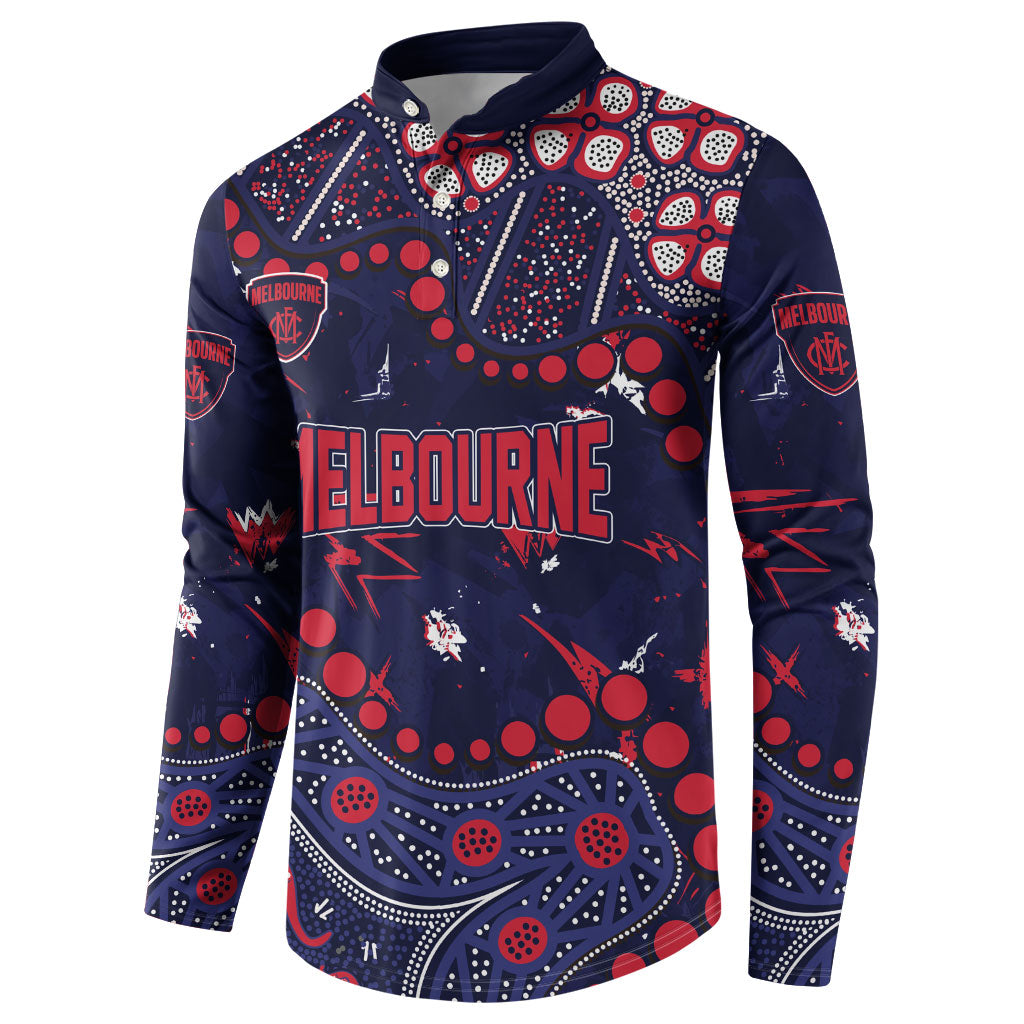 Personalized Melbourne Demons Button Sweatshirt Aboriginal Pattern with Graffiti Style