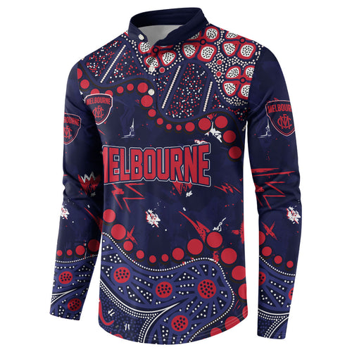 Personalized Melbourne Demons Button Sweatshirt Aboriginal Pattern with Graffiti Style