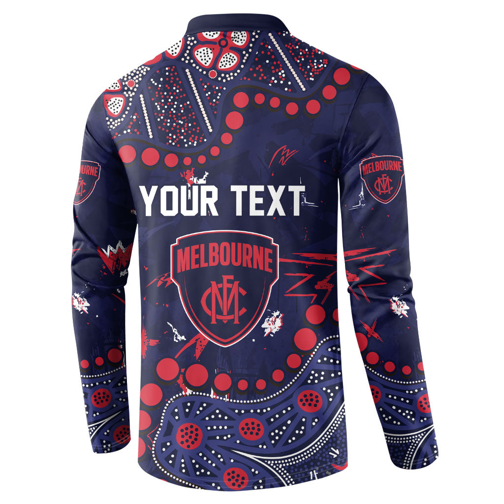 Personalized Melbourne Demons Button Sweatshirt Aboriginal Pattern with Graffiti Style