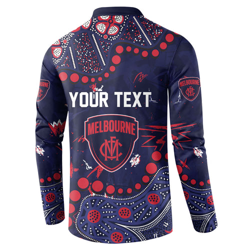 Personalized Melbourne Demons Button Sweatshirt Aboriginal Pattern with Graffiti Style