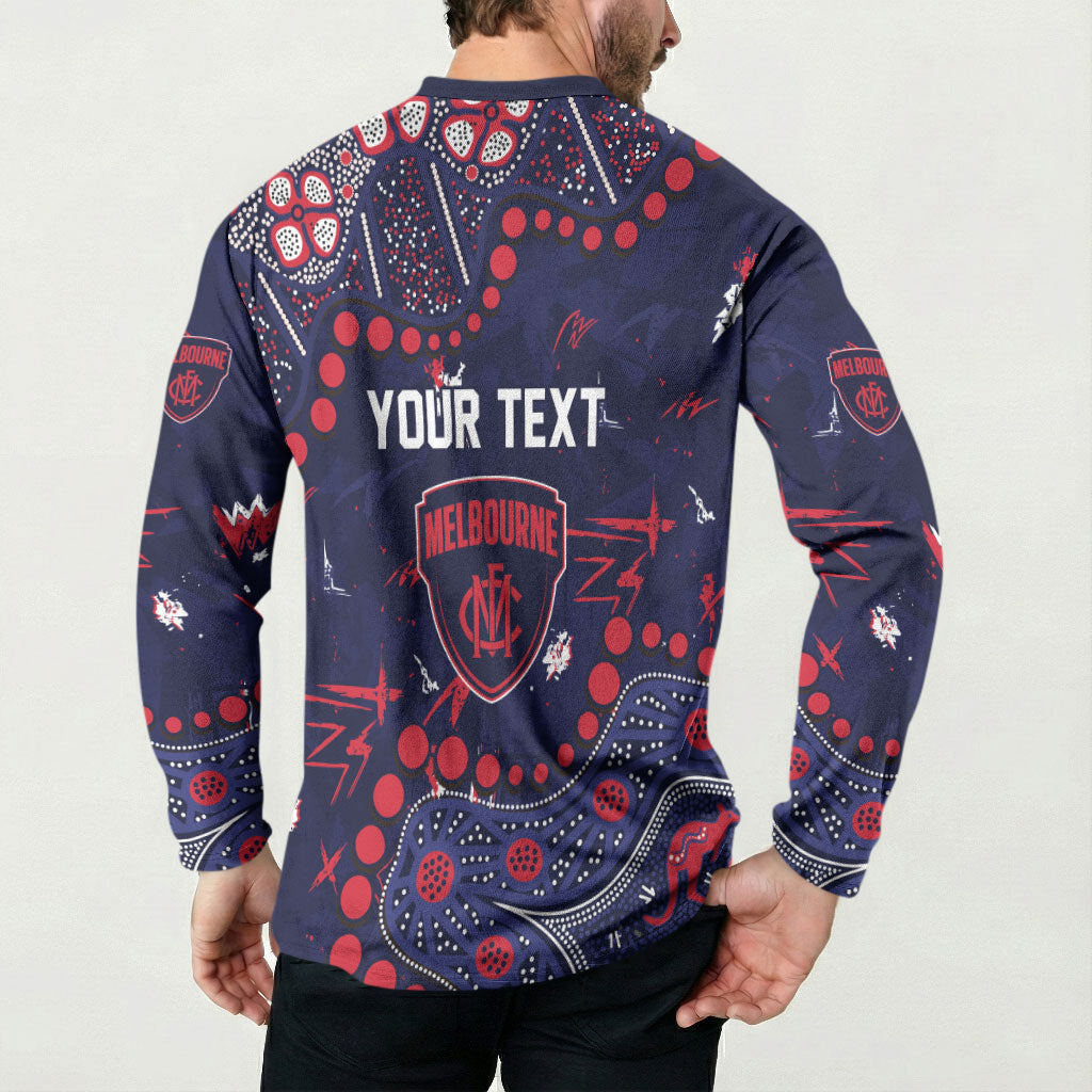 Personalized Melbourne Demons Button Sweatshirt Aboriginal Pattern with Graffiti Style