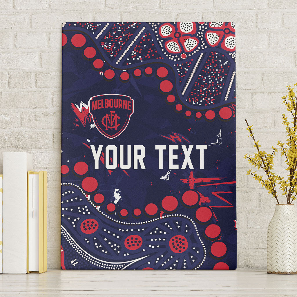 Personalized Melbourne Demons Canvas Wall Art Aboriginal Pattern with Graffiti Style