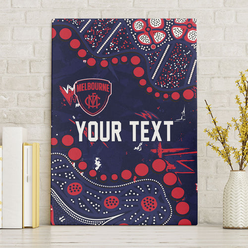 Personalized Melbourne Demons Canvas Wall Art Aboriginal Pattern with Graffiti Style