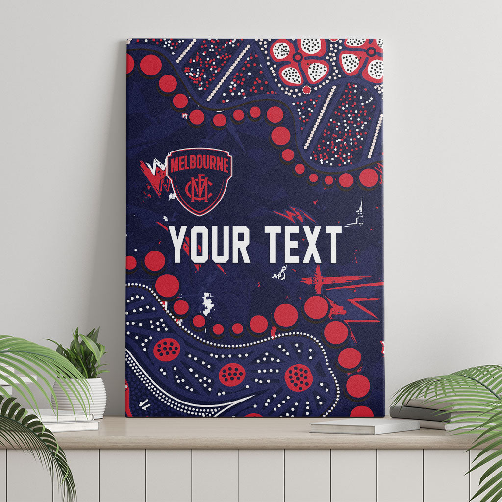 Personalized Melbourne Demons Canvas Wall Art Aboriginal Pattern with Graffiti Style
