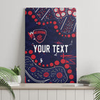 Personalized Melbourne Demons Canvas Wall Art Aboriginal Pattern with Graffiti Style