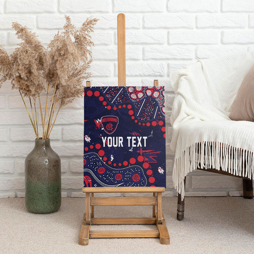 Personalized Melbourne Demons Canvas Wall Art Aboriginal Pattern with Graffiti Style