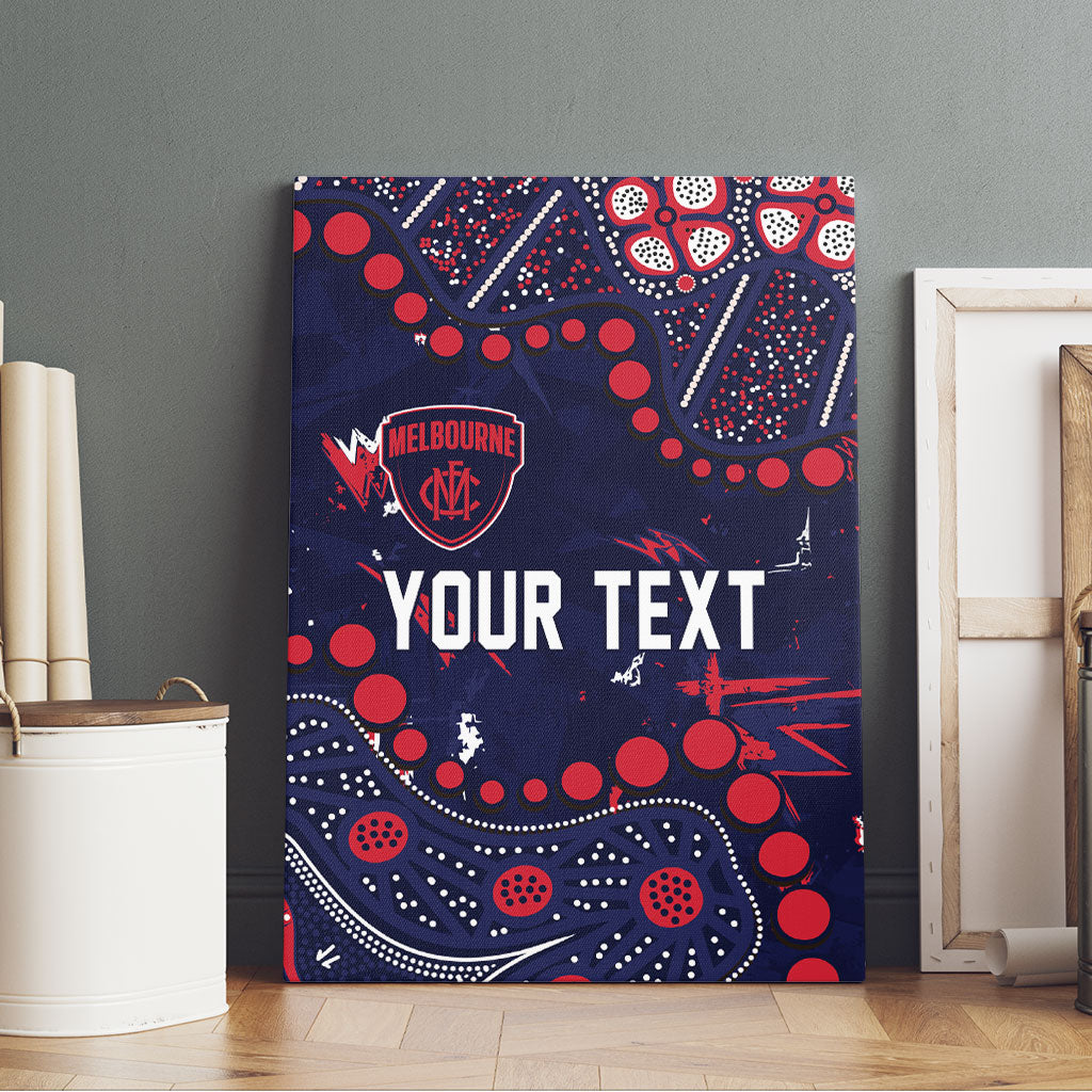 Personalized Melbourne Demons Canvas Wall Art Aboriginal Pattern with Graffiti Style