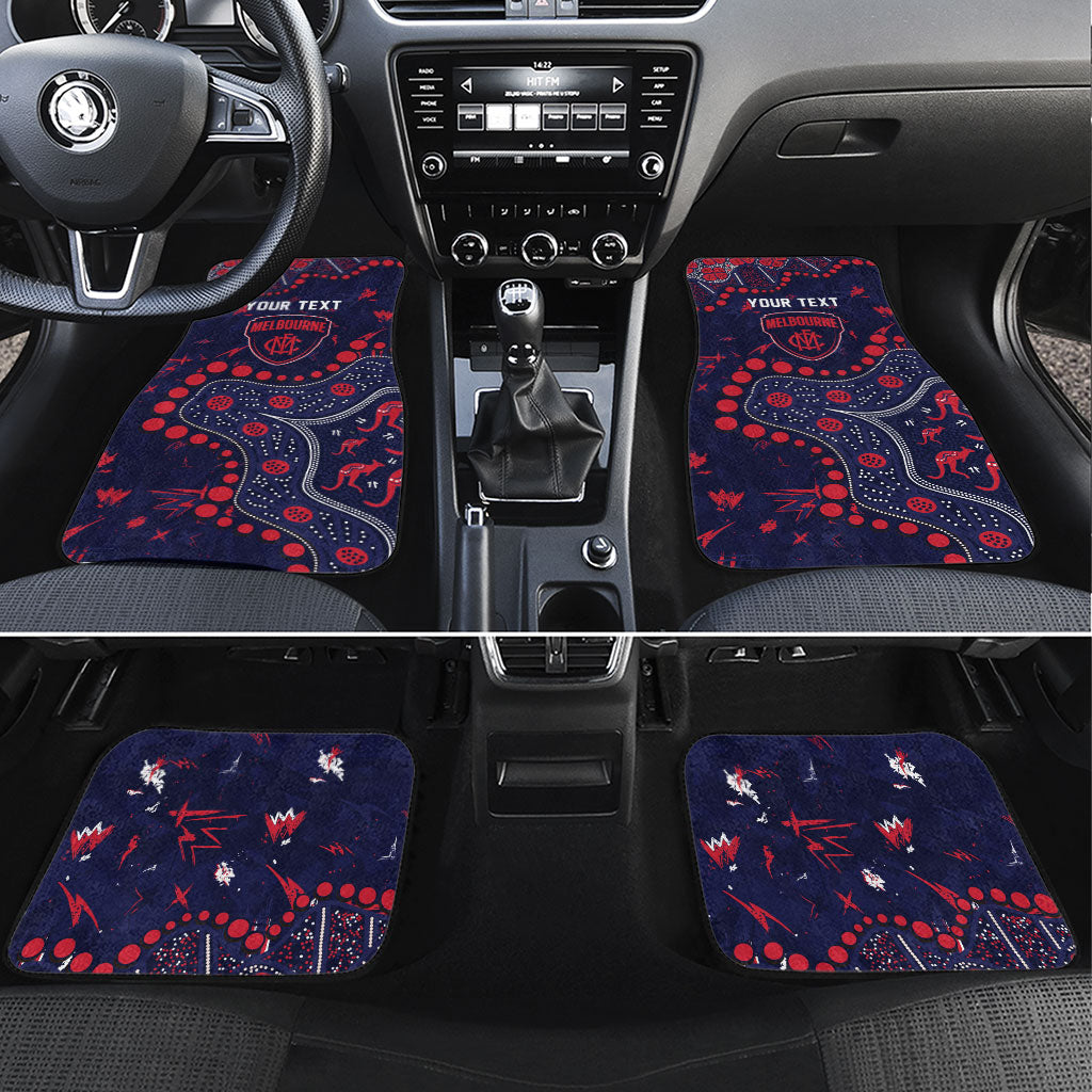 Personalized Melbourne Demons Car Mats Aboriginal Pattern with Graffiti Style