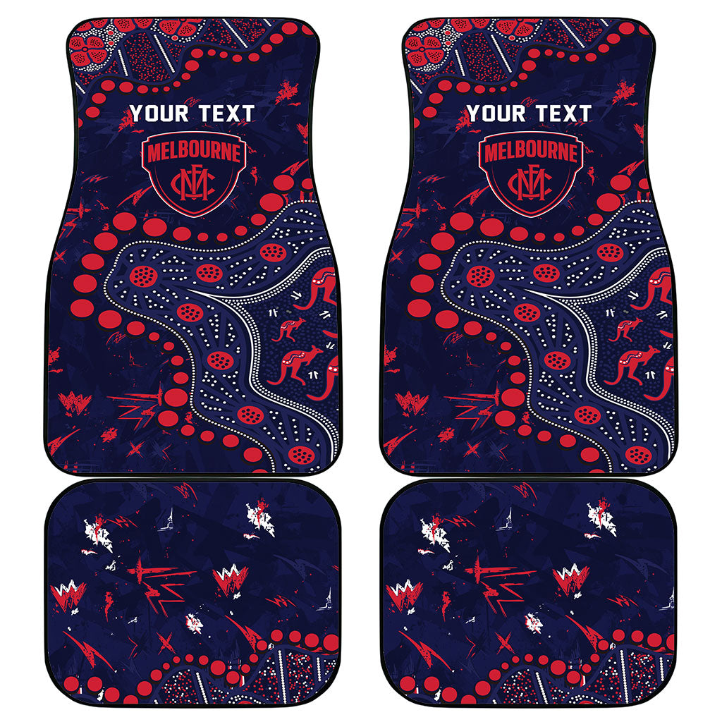 Personalized Melbourne Demons Car Mats Aboriginal Pattern with Graffiti Style
