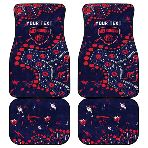 Personalized Melbourne Demons Car Mats Aboriginal Pattern with Graffiti Style