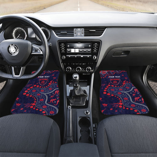 Personalized Melbourne Demons Car Mats Aboriginal Pattern with Graffiti Style