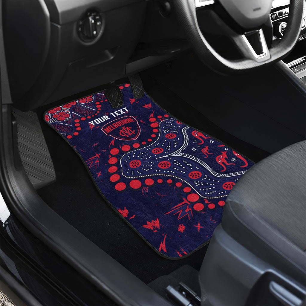 Personalized Melbourne Demons Car Mats Aboriginal Pattern with Graffiti Style