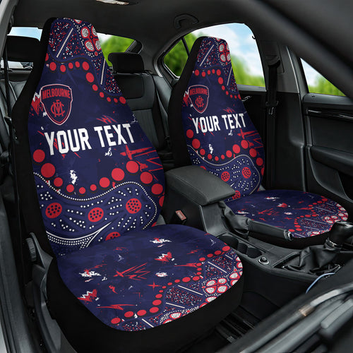 Personalized Melbourne Demons Car Seat Cover Aboriginal Pattern with Graffiti Style