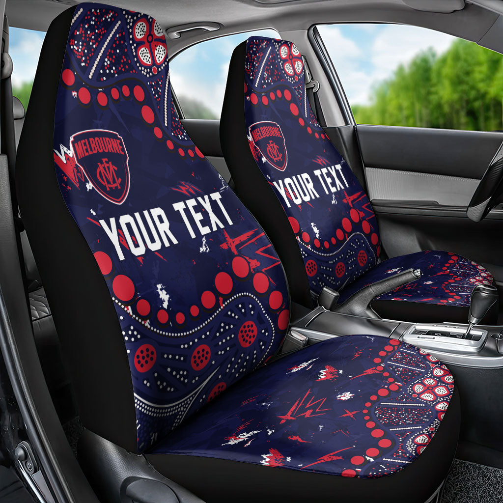 Personalized Melbourne Demons Car Seat Cover Aboriginal Pattern with Graffiti Style