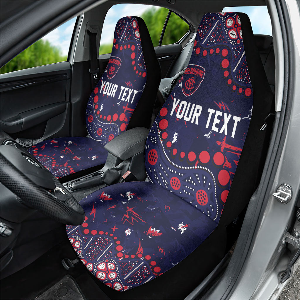 Personalized Melbourne Demons Car Seat Cover Aboriginal Pattern with Graffiti Style