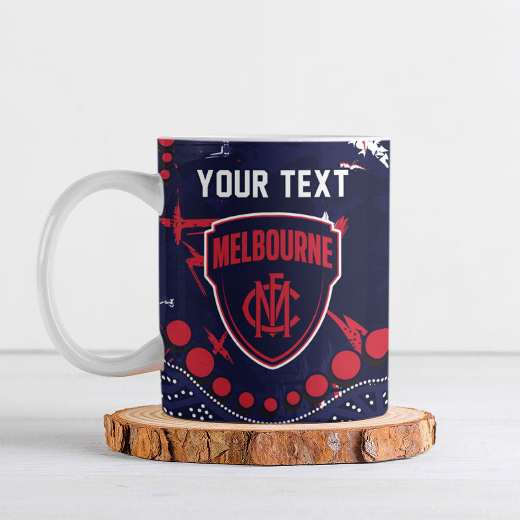 Personalized Melbourne Demons Ceramic Mug Aboriginal Pattern with Graffiti Style