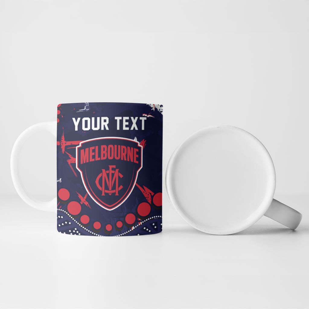 Personalized Melbourne Demons Ceramic Mug Aboriginal Pattern with Graffiti Style