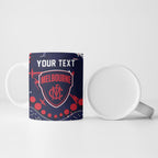 Personalized Melbourne Demons Ceramic Mug Aboriginal Pattern with Graffiti Style