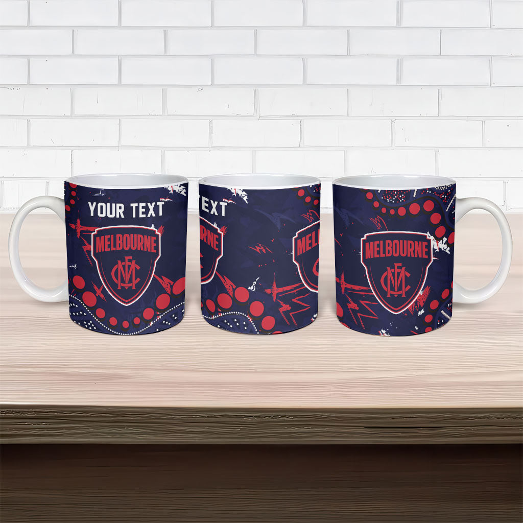 Personalized Melbourne Demons Ceramic Mug Aboriginal Pattern with Graffiti Style