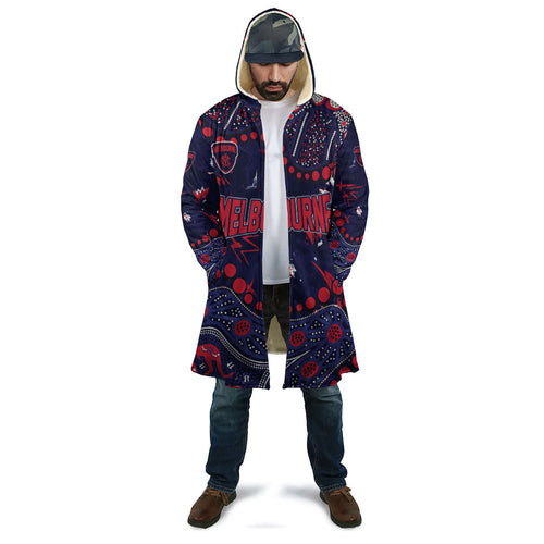 Personalized Melbourne Demons Cloak Aboriginal Pattern with Graffiti Style