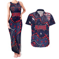 Personalized Melbourne Demons Couples Matching Tank Maxi Dress and Hawaiian Shirt Aboriginal Pattern with Graffiti Style