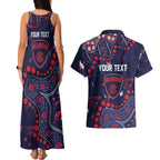 Personalized Melbourne Demons Couples Matching Tank Maxi Dress and Hawaiian Shirt Aboriginal Pattern with Graffiti Style